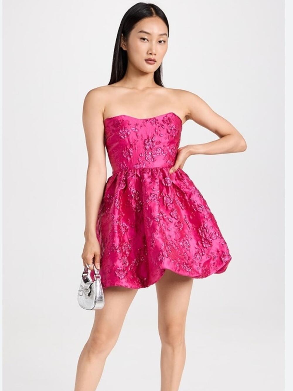 NEW Amanda Uprichard Addison Fuchsia Bubble Mini Dress, Medium, MSRP $236